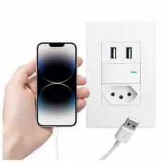 Tomada E Interruptor De Parede 2 Portas Usb Dupla Carregador