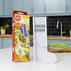 Cortador Fatiador Ralador Manual Branco de Legumes Fruta Batata Salada Keita Simples Prático 3 em 1