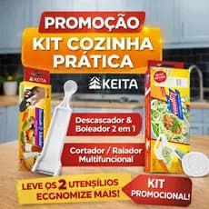 KIT Boleador e Descascador de Frutas e Legumes 2 em 1 + Cortador Fatiador Ralador Manual de Legumes e Frutas 4 em 1