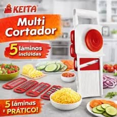 Multi Cortador 5 em 1 Keita com 5 Lâminas – Fatiador e Ralador Profissional com Trava de Segurança