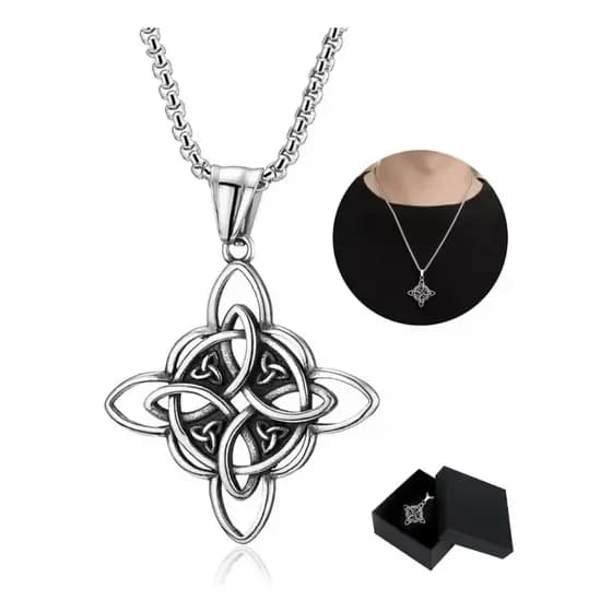 Colar Com Nó De Bruxas Celtas , Prata Esterlina 925 , Triquetra Trindade , Pingente De , Proteção Wicca , Joias Amuleto