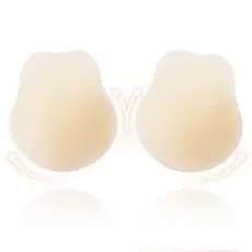 Sutiã Adesivo de Silicone Feminino Push Up Invisível, Levanta Peito Confortável com Tampinhas de Silicone Reutilizáveis