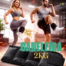 Par Tornozeleira 2kg Profissional Academia Fitness Caneleira de Peso Treino de Perna