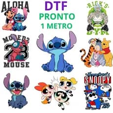 DTF Impressão Pronta Estampa Para Camisetas Desenhos e Personagens Variados Premium Varios Tamanhos 1Metro Envio Rapido