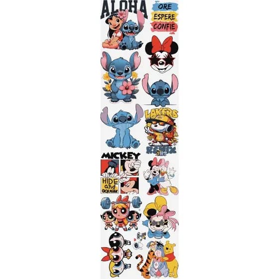 DTF Impressão Pronta Estampa Para Camisetas  Desenhos e Personagens Variados Premium Varios Tamanhos 1Metro Envio Rapido