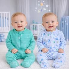 KIT Macacão Algodão Suedine com zíper bebe menino