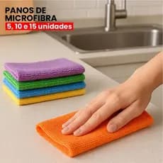 Kit Panos Microfibra 5 10 15 Unidades Reutilizáveis Toalha Mágica Para Carro Vidro Limpeza