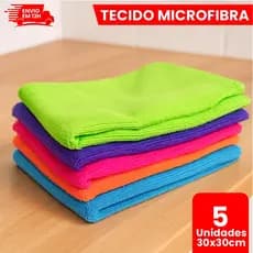 Kit 5 Panos de Limpeza Microfibra Alta Absorção Multiuso 30x30 Lavável na maquina