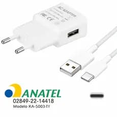 Carregador Turbo Tipo-C - S21 FE, A33, S20 FE, Redmi Note 11, Poco X3 Pro, Mi 11 G62 S23 Ultra S22