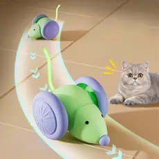 Brinquedo Eletrônico para Gatos - Rato USB Recarregável, Movimentos Imprevisíveis, Antiderrapante