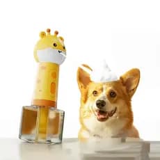 Espumador Automático Girafa Pets, Dispenser Fofo Espuma para Banho de Animais