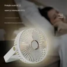 Ventilador De Mesa 4 Velocidades Forte Silencioso Portátil LED USB 360°