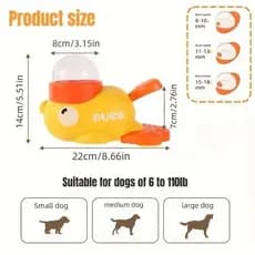 Dispensador Interativo Comida Pets Em Forma De Pato Amarelo, Brinquedo Automático Para Cães E Gatos