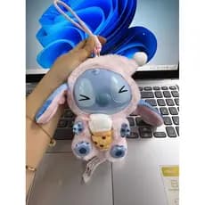 Kit 2 Caixa surpresa de pelúcia Stitch, série de alimentação para dormir com cordão, caixa surpresa e bolsa surpresa
