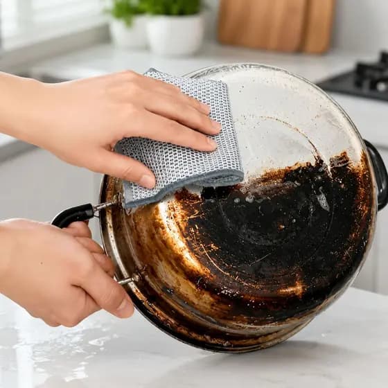 Kit 25 Panos de Lavar Louça em Aço Inoxidável Reutilizável Anti Gordura Limpeza Pesada Cozinha