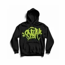 Moletom Canguru Preto Com Estampa Streetwear Unissex Com Capuz