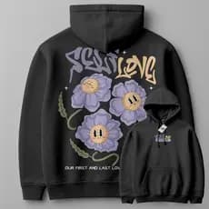 Moletom Canguru Self Amor Street Wear Style Blusa Casaco Florzinha Retro Casual Urban
