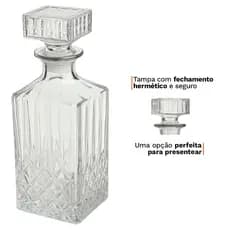 Garrafa de Vidro Licoreira de Whisky Licor Retro Super Luxo Premium 1 Litro