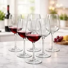 Jogo 6 Taças de Vidro 465ml Premium Resistente para Vinho e Água
