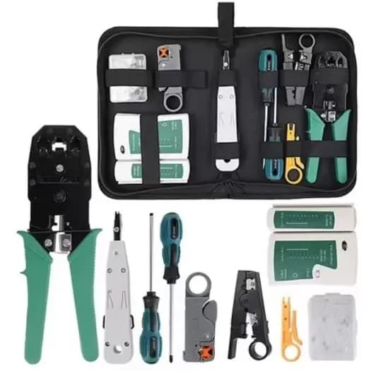 Kit Ferramentas Manutenção De Rede Lan Internet Testador De Cabos Rj45 Alicate Crimpar 3 Em1 Profissional-envio rapido