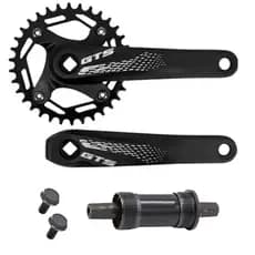 Kit Engrenagem Pedivela GTS 34Dentes Ponta Quadrada Coroa Única + Movimento Central