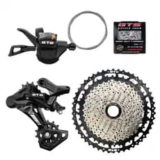 Kit 12v Câmbio Traseiro C/ Alavanca e Corrente GTS + Roda Livre Cassete 11x50 GTS