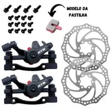 Kit Freio Disco GTS Bike Mecânico Disco Pinça Rotor 160 Completo Dianteiro e Traseiro