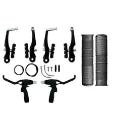 Kit Freio V Brake Completo C/ Manete e Cabos + Manopla SS Bicicleta Bike