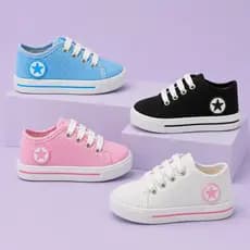 Tênis Infantil Menina Menino Cano Baixo Estrela Confortável Leve Antiderrapente Moda Casual Dia Dia Volta Aulas
