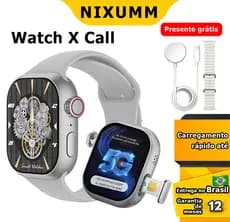 NIXUMM HW Watch X CALL Smartwatch Relogio Câmera, 3 Pulseiras, Película Capa case ,Celular de pulso, 64GB e 4 de RAM