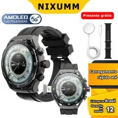 Relógio Smartwatch AMOLED Celular de Pulso 7 pulseiras 5G | 4Gb de Ram e64Gb de Armazenamento com câmera inteligente