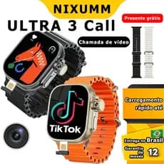 Relógio Smartwatch 4g/5g HW Ultra 3 Call Android Entrada Chip e Câmera Frente e Verso 16gb Memoria Interna e 4gb Ram