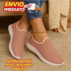 Tênis Meia Feminino Academia  Ortopédico Slip On Calce Fácil Confortável Envio Imediato