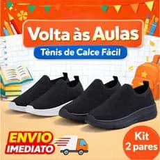 Tênis Meia Infantil Kit 2 Pares Calce Fácil Antiderrapante  - Envio Imediato