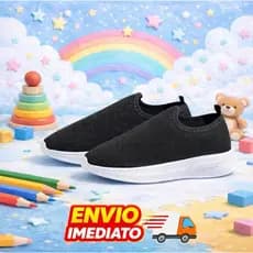 Tênis Meia Infantil Calce Fácil Menina e Menino Antiderrapante Super Leve
