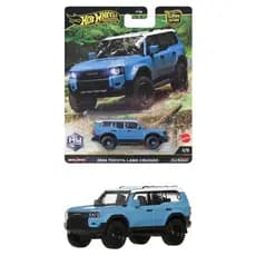 Hot Wheels Carro Cultura Off-Road 2024 Toyota Land Cruiser Veículo Brinquedo Mini Carro 3 anos ou mais Azul JBK52
