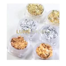 kit de Folha de Ouro, Prata, Rosa para Manicures, Decoração, Resina Epóxi, Encapsulamento Nails, Alongamento