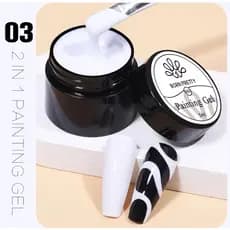 Gel Paint Preto e Branco decoração unha Gel / UV 8g, manicures, decoração de unha de gel
