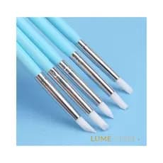 Kit de 5 Pincéis de Silicone+ Boleadores com duas pontas para Manicures, unha de gel