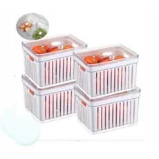 Kit 01, 02 ou 04 Organizadores de Geladeira 3,8L Cesto Tampa Multiuso Alimentos Verduras Plastutti