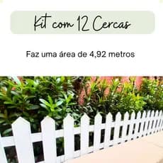 Kit com 12 Cercas Plásticas de Jardim Branca - Modelo Inglês.