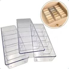 Kit com 3 - Organizador de Gavetas Acrílico com 6 Divisórias