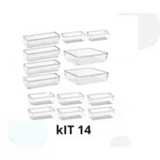 Kit 21 Organizador Multiuso Modular Gavetas Acrílico Cristal - Plastutti