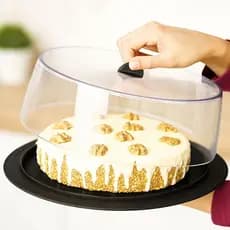 Boleira Porta Bolo e Tortas Plastutti Com Tampa Prática - PRETO