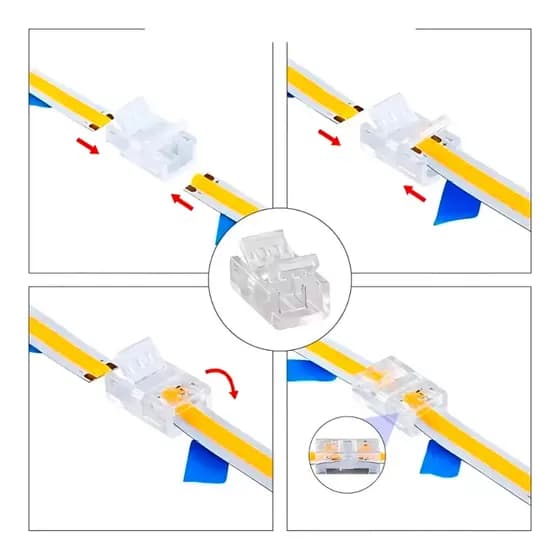 Kit 5 e 10 Conector Emenda Para Fita Led Cob Sem Solda Fácil Instalação