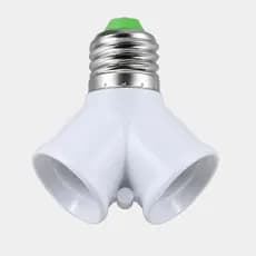 Soquete Bocal Duplo Tipo Y Adaptador E27 Prático Para Duas Lâmpadas - Maior Iluminação Bivolt