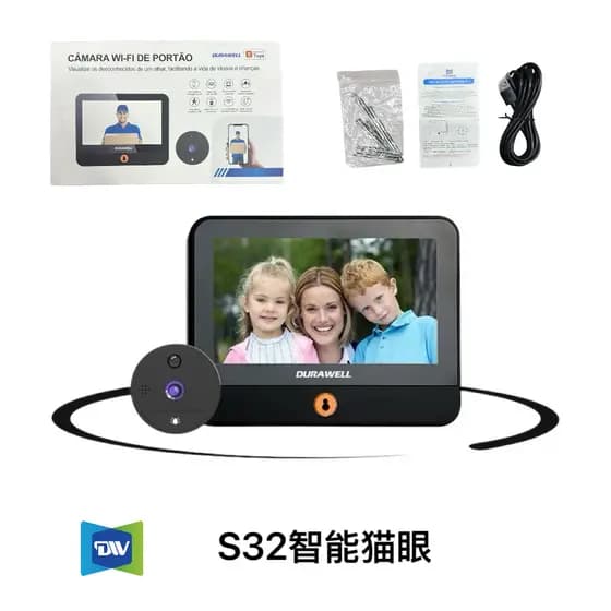 Campainha Digital com Câmera Wi-Fi (Olho Mágico) 1080P – Tela 4.3” + Visão Noturna S32