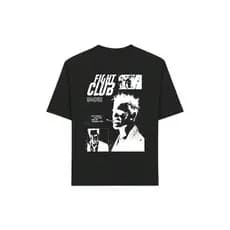 [Camiseta Premium em Algodão Puro]GXG Camiseta Noire Fight Club - Streetwear Oversized Fio 30.1 -Clube da Luta - Own