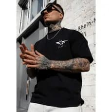 [Camiseta Premium em Algodão Puro]GXG Camiseta Oversized Estampada Anjo AK-47 Streetwear Camisa Style Gringa