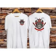 [Camiseta Premium em Algodão Puro]GXG Camiseta Básica Algodão Ronin Skull Japan KAOS MURAH